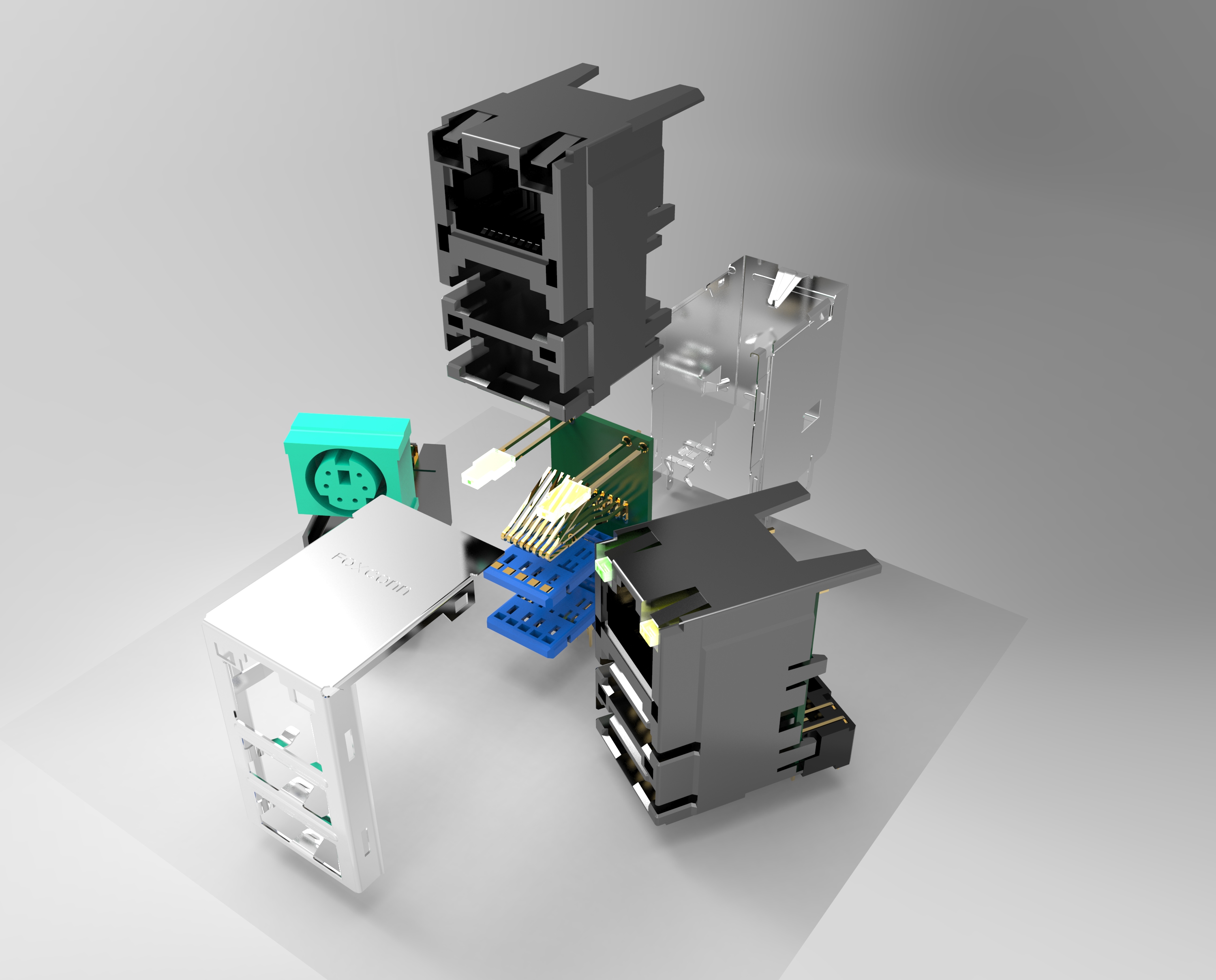 带PS2-局域网的双USB2.0-USB3.0